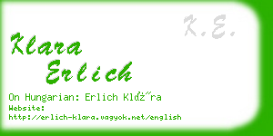 klara erlich business card